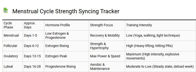 Menstrual Cycle Strength Syncing Tracker