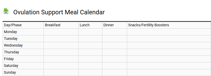 Ovulation Support Meal Calendar