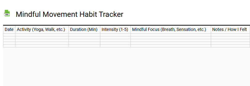 Mindful Movement Habit Tracker
