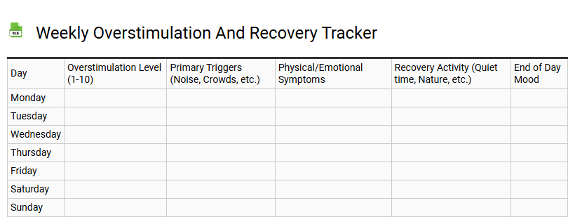 Weekly Overstimulation and Recovery Tracker