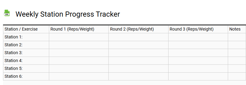 Weekly Station Progress Tracker
