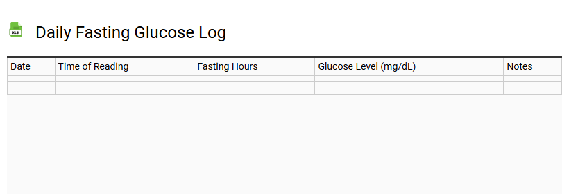 Daily Fasting Glucose Log