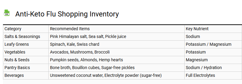 Anti-Keto Flu Shopping Inventory