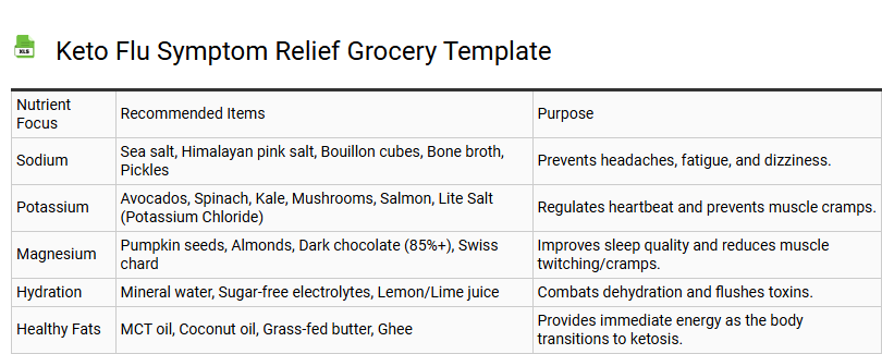 Keto Flu Symptom Relief Grocery Template
