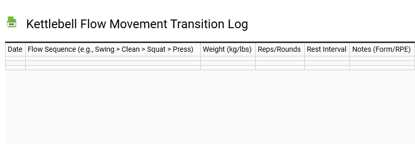Kettlebell Flow Movement Transition Log