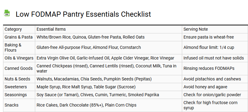 Low FODMAP Pantry Essentials Checklist