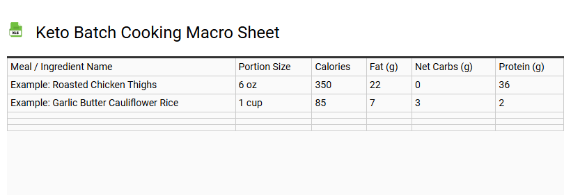 Keto Batch Cooking Macro Sheet