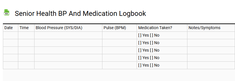 Senior Health BP and Medication Logbook