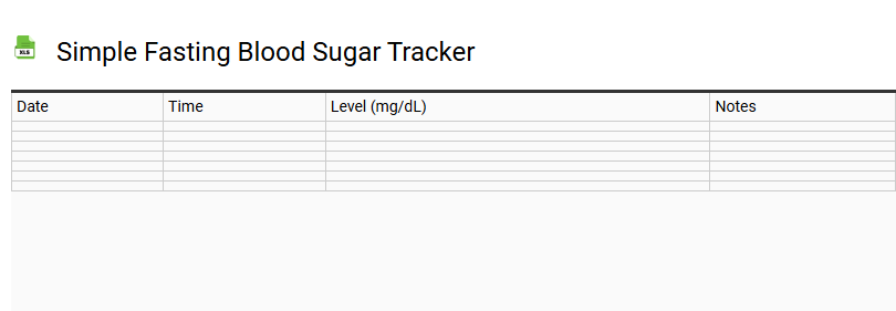 Simple Fasting Blood Sugar Tracker