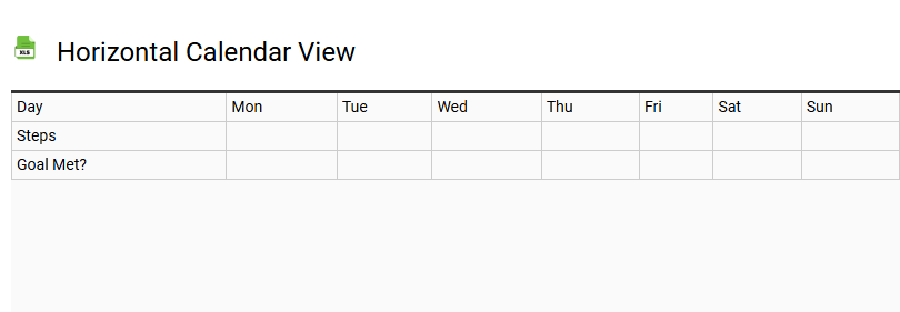 Horizontal Calendar View