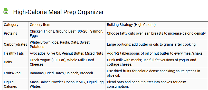 High-Calorie Meal Prep Organizer