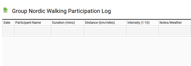 Group Nordic Walking Participation Log