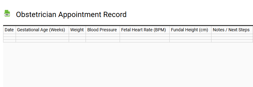 Obstetrician Appointment Record