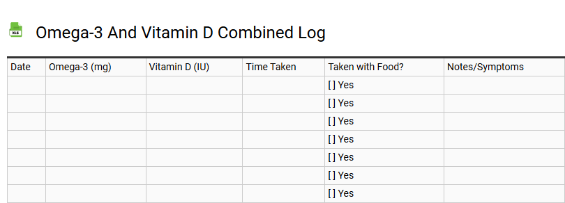 Omega-3 and Vitamin D Combined Log