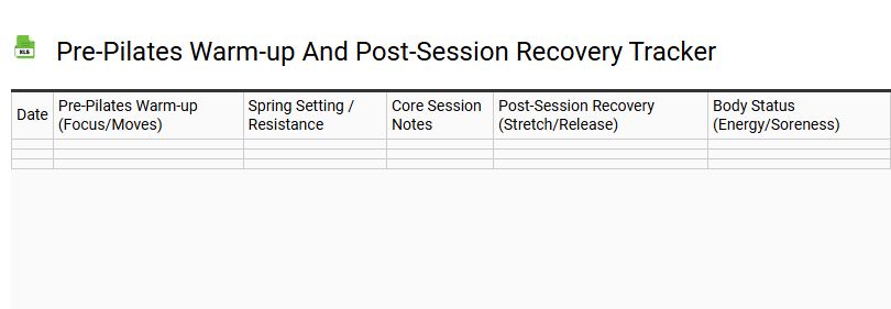 Pre-Pilates Warm-up and Post-Session Recovery Tracker