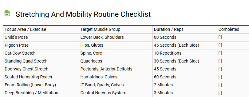 Stretching and Mobility Routine Checklist
