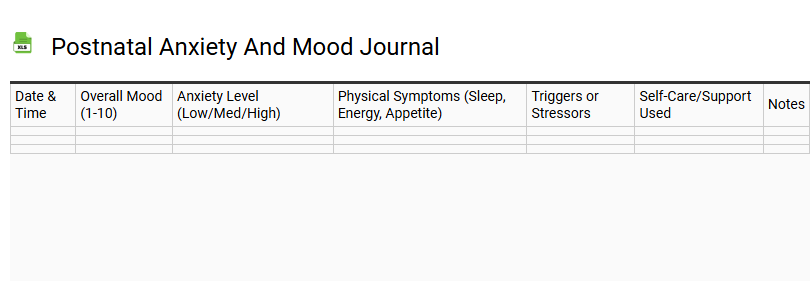 Postnatal Anxiety and Mood Journal