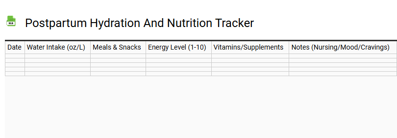 Postpartum Hydration and Nutrition Tracker