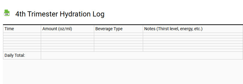 4th Trimester Hydration Log