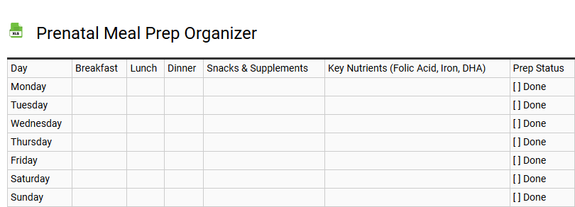 Prenatal Meal Prep Organizer