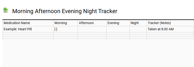 Morning Afternoon Evening Night Tracker
