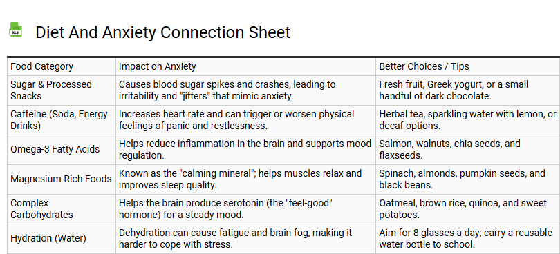 Diet and Anxiety Connection Sheet