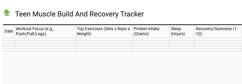 Teen Muscle Build and Recovery Tracker