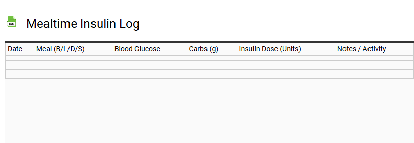 Mealtime Insulin Log