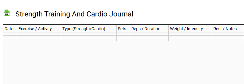 Strength Training and Cardio Journal