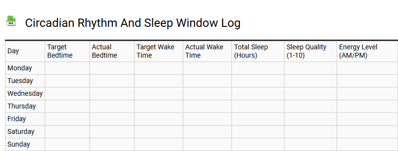 Circadian Rhythm and Sleep Window Log