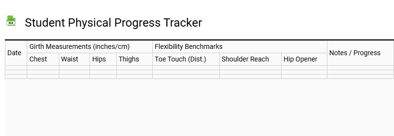 Student Physical Progress Tracker