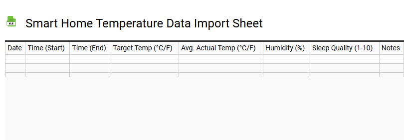 Smart Home Temperature Data Import Sheet