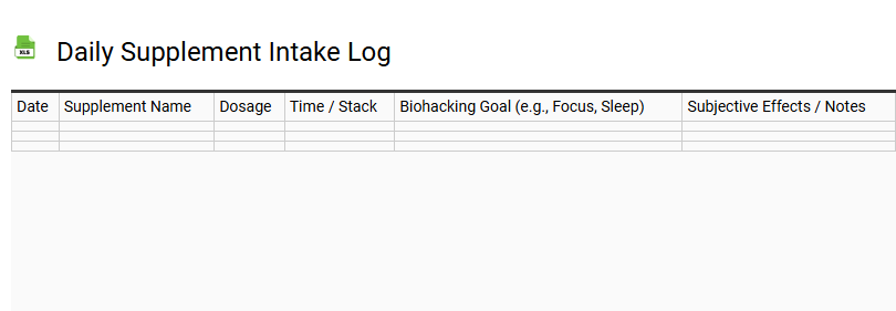 Daily Supplement Intake Log