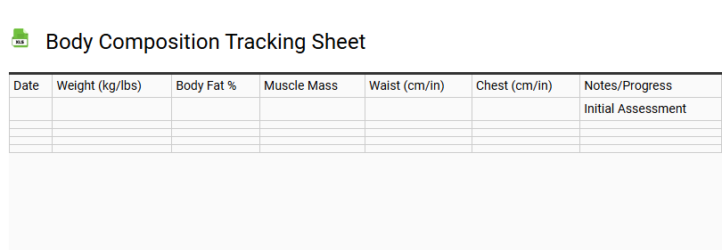 Body Composition Tracking Sheet