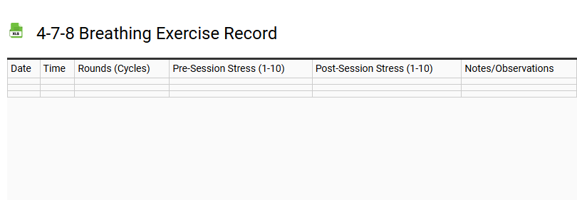 4-7-8 Breathing Exercise Record