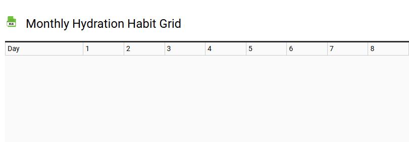 Monthly Hydration Habit Grid