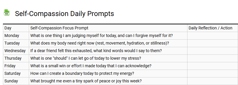 Self-Compassion Daily Prompts