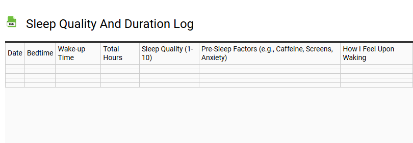 Sleep Quality and Duration Log