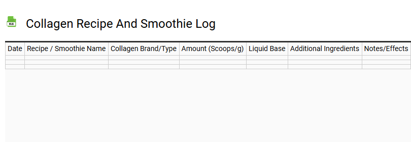 Collagen Recipe and Smoothie Log