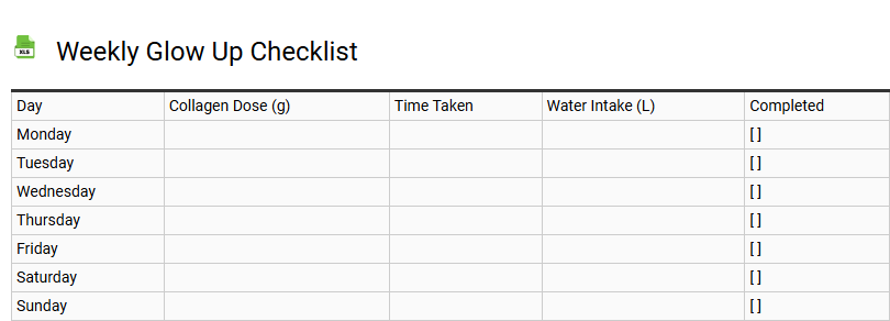 Weekly Glow Up Checklist