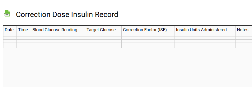 Correction Dose Insulin Record