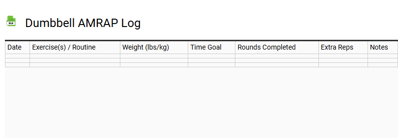 Dumbbell AMRAP Log