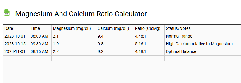 Magnesium and Calcium Ratio Calculator
