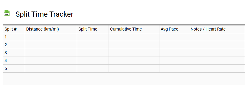 Split Time Tracker
