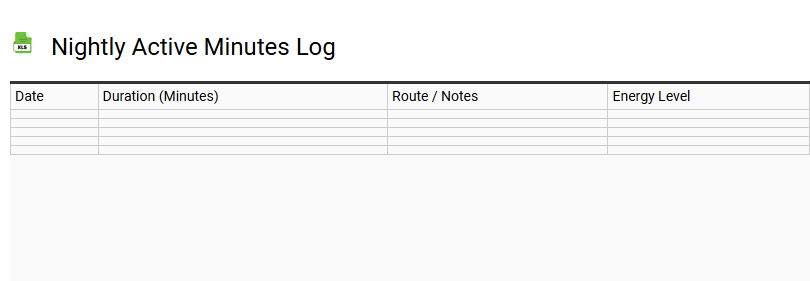 Nightly Active Minutes Log