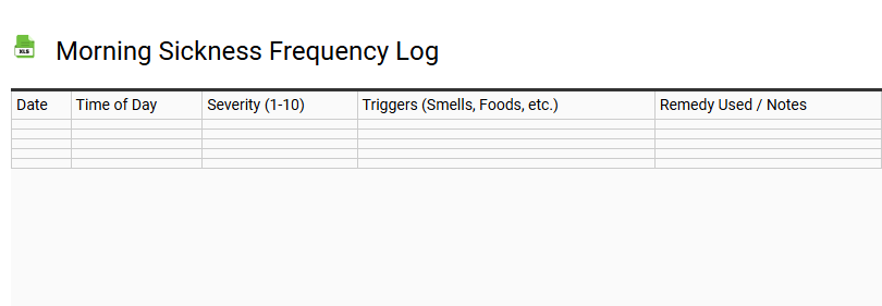 Morning Sickness Frequency Log