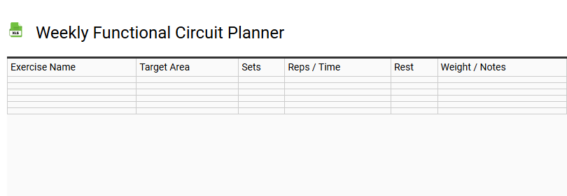 Weekly Functional Circuit Planner