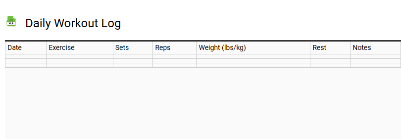Daily Workout Log