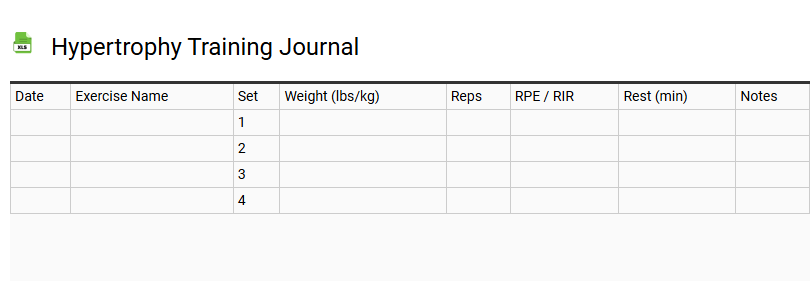 Hypertrophy Training Journal