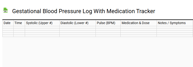 Gestational Blood Pressure Log with Medication Tracker